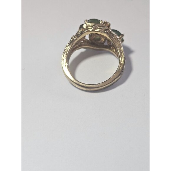 Uncas gold tone jadeite ring - Picture 9 of 11